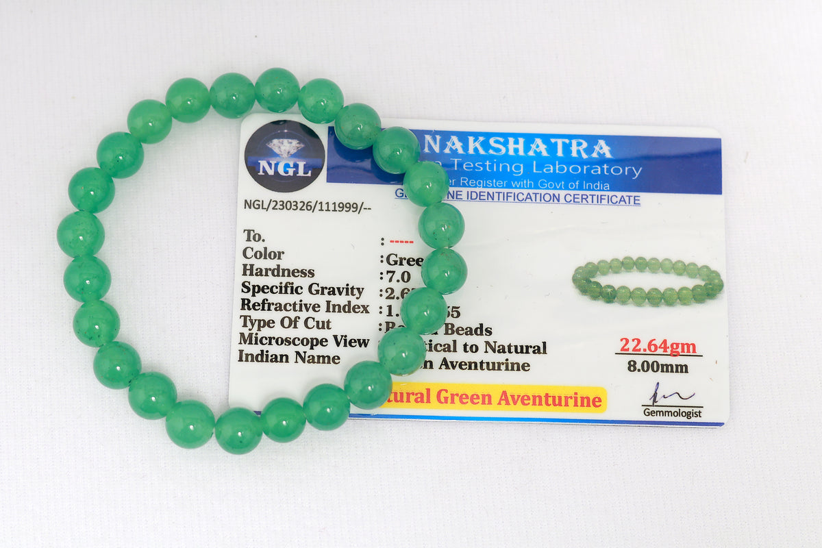 Green Aventurine Bracelet| Certified Authentic
