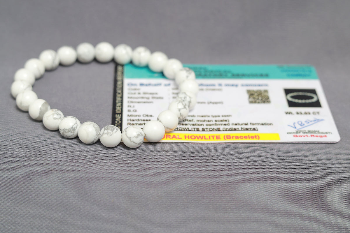 White Howlite Healing Bracelet| Certified Authentic