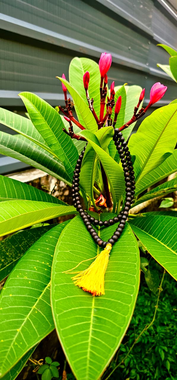 Karungali Mala I8 mm unpolished Beads | Genuine Ebony Wood I Certified Authentic