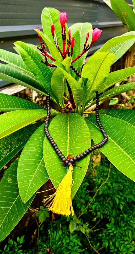 Karungali Mala I8 mm unpolished Beads | Genuine Ebony Wood I Certified Authentic