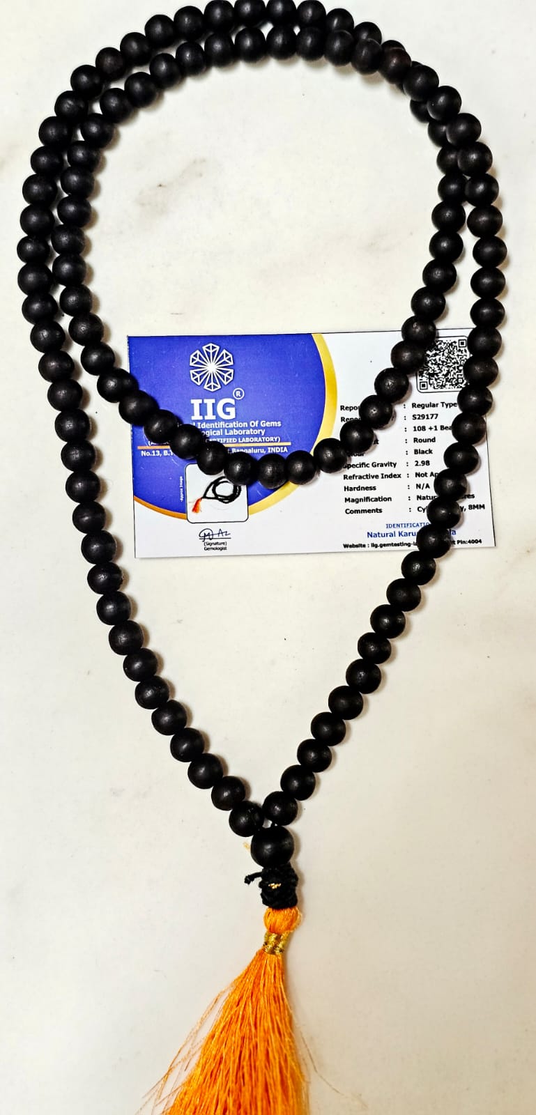 Karungali 8mm Polished Malai | Certified Authentic