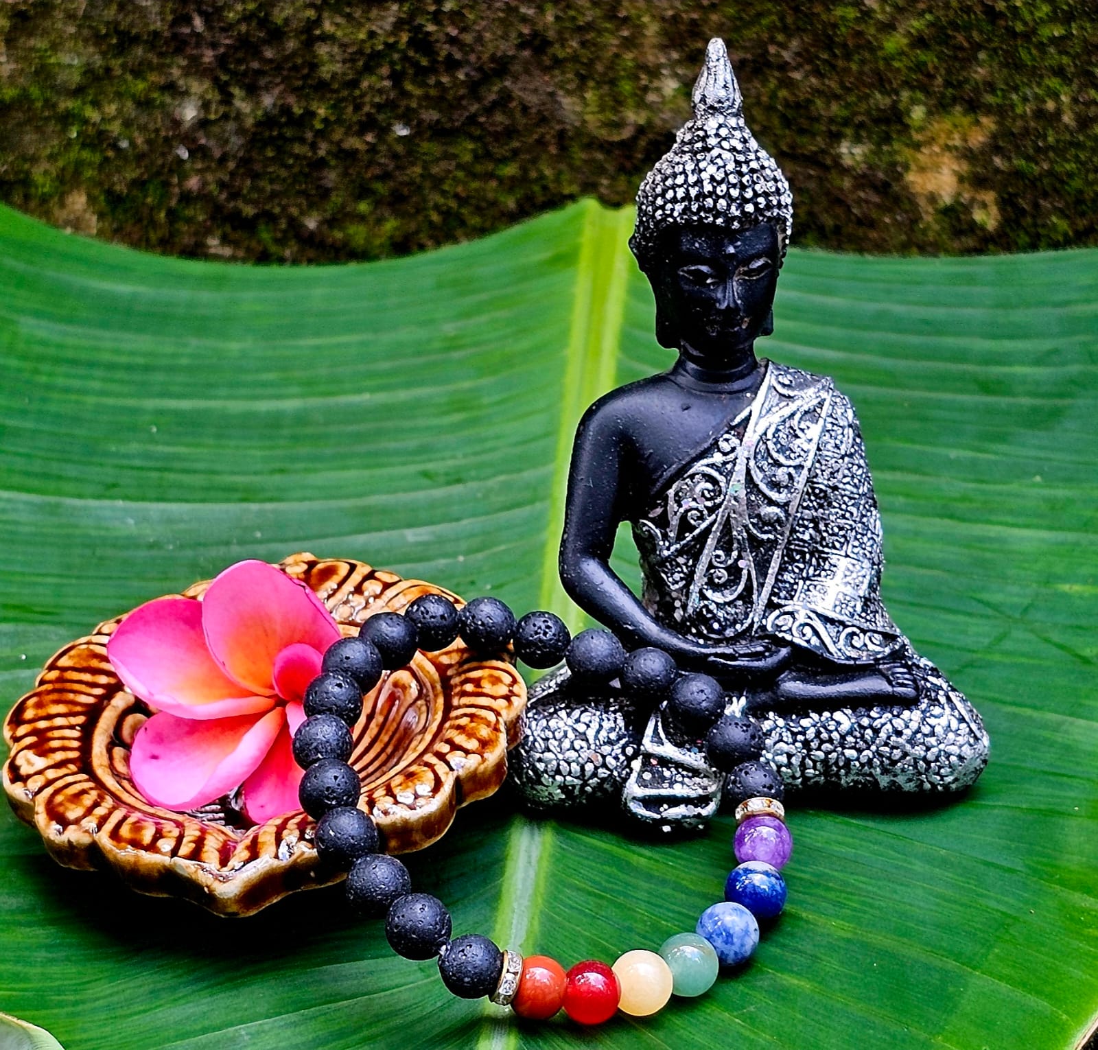 7 Chakra Lava Stone Bracelet| Certified Authentic