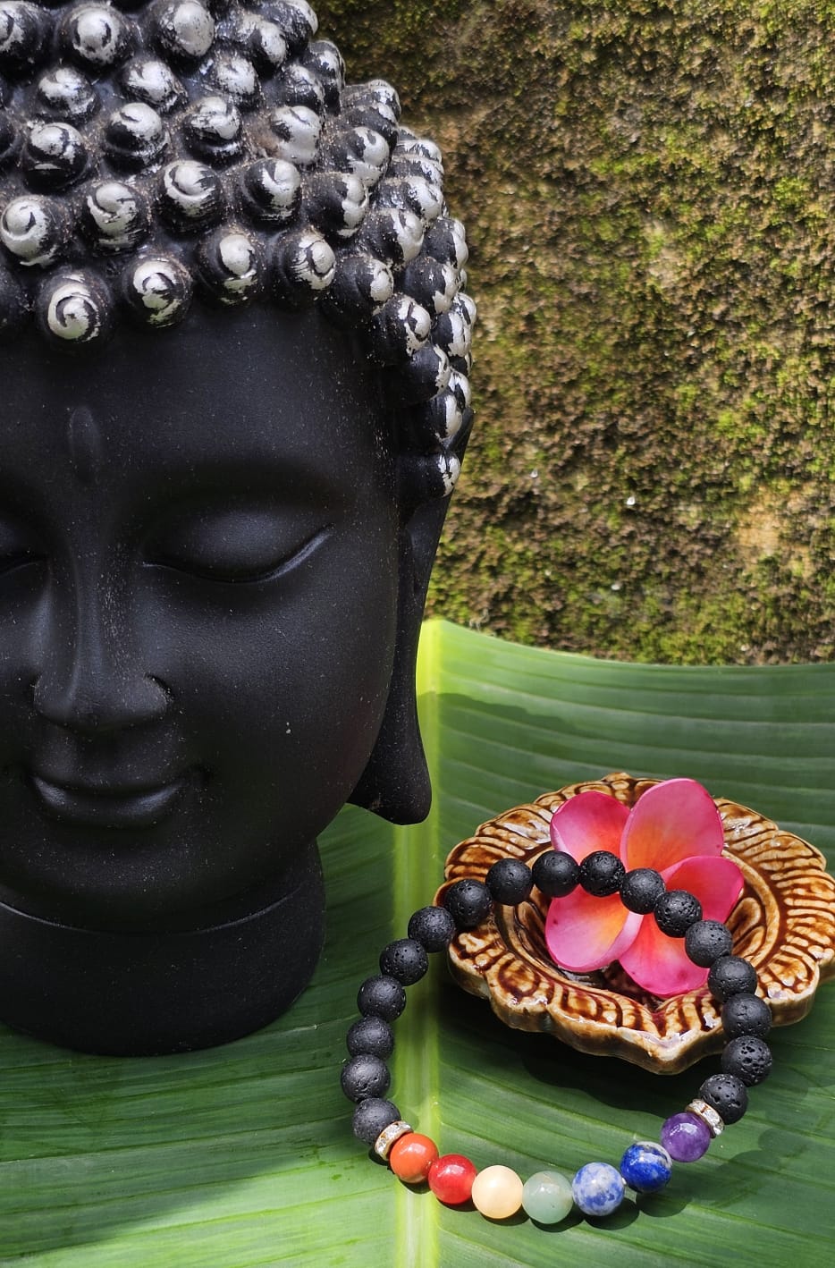 7 Chakra Lava Stone Bracelet| Certified Authentic